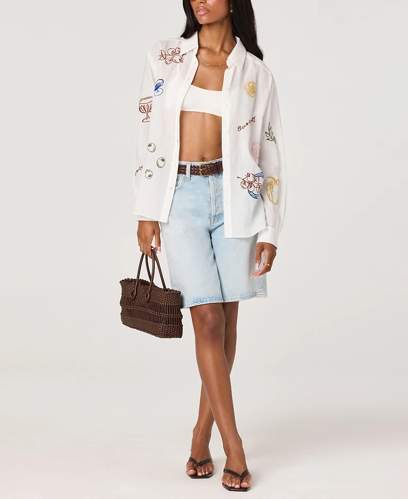 Astr the Label Women's Trace Collared Shirt