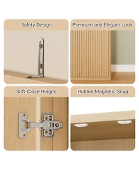 Streamdale Furniture 72" Oak Kitchen Pantry Cabinet with 6 Shelves