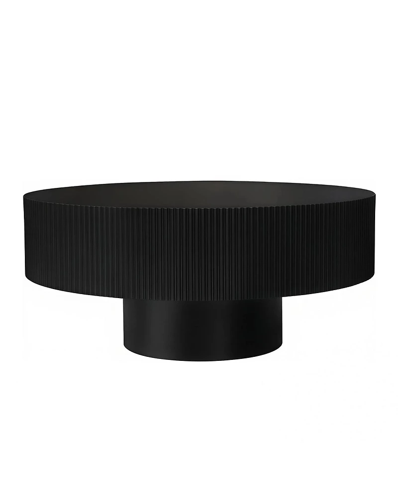 Streamdale Furniture Round Fluted Mid Century Modern Coffee Table