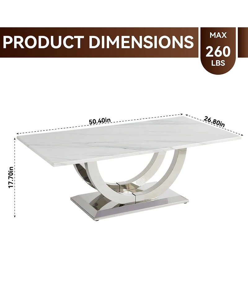 Streamdale Furniture Modern Marble Pattern Coffee Table