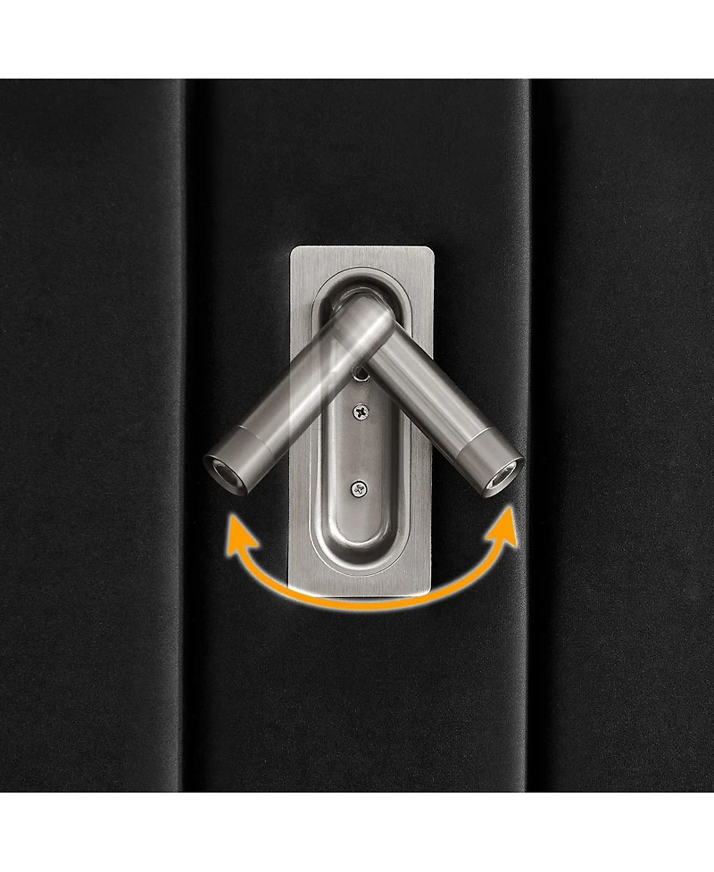 Streamdale Furniture Queen Size Velvet Upholstered Bed Frame with Vertical Stripes