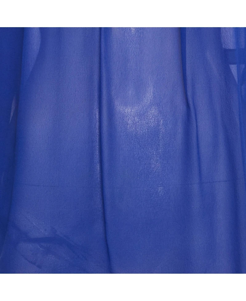 Pre-Owned Roberto Cavalli Women's Blue Silk Tassel Detailed Sheer Blouse