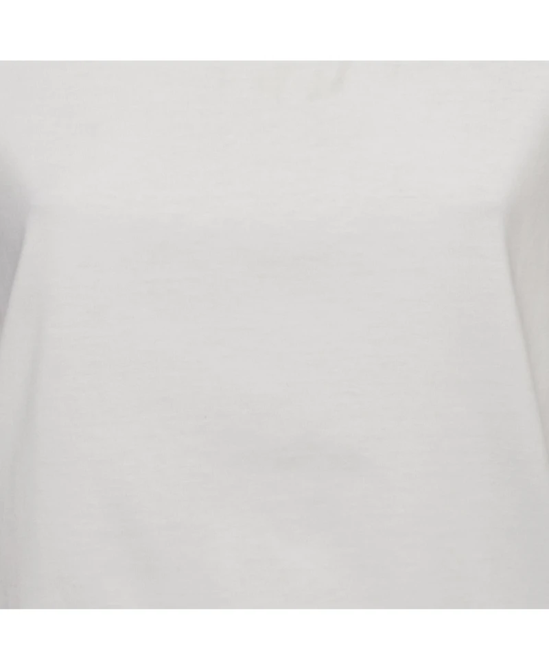 Pre-Owned Salvatore Ferragamo Women's Pre-Owned Ferragamo White Cotton Knit Logo Tab Detail T-Shirt
