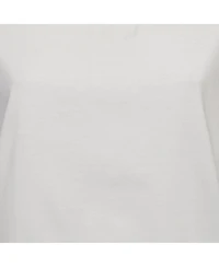 Pre-Owned Salvatore Ferragamo Women's Pre-Owned Ferragamo White Cotton Knit Logo Tab Detail T-Shirt