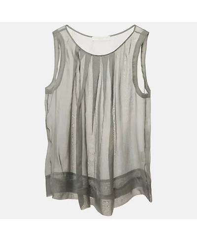 Pre-Owned Stella Mccartney Women's Grey Silk Sheer Sleeveless Top