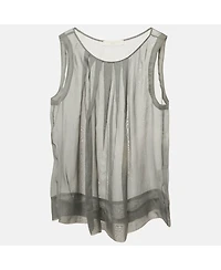 Pre-Owned Stella Mccartney Women's Grey Silk Sheer Sleeveless Top