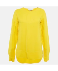 Pre-Owned Stella Mccartney Women's Yellow Crepe Long Sleeve Blouse