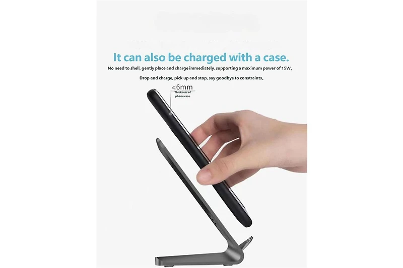 Risokeys 15W Fast Charging Dual-Coil Vertical Wireless Charger