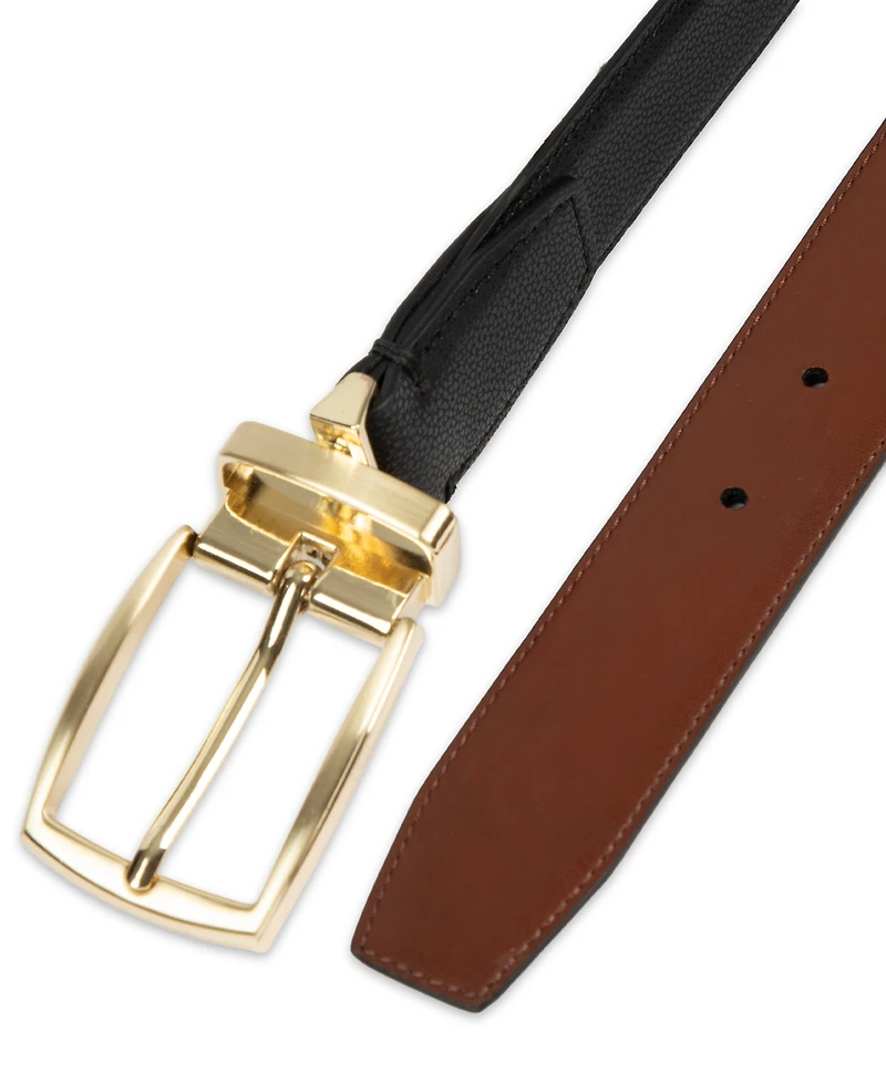 Club Room Men's Luxury 2-In-1 Reversible Pebbled Leather Belt, Macy's Exclusive