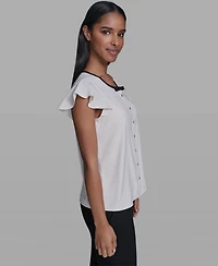 Karl Lagerfeld Paris Women's Round Neck Top