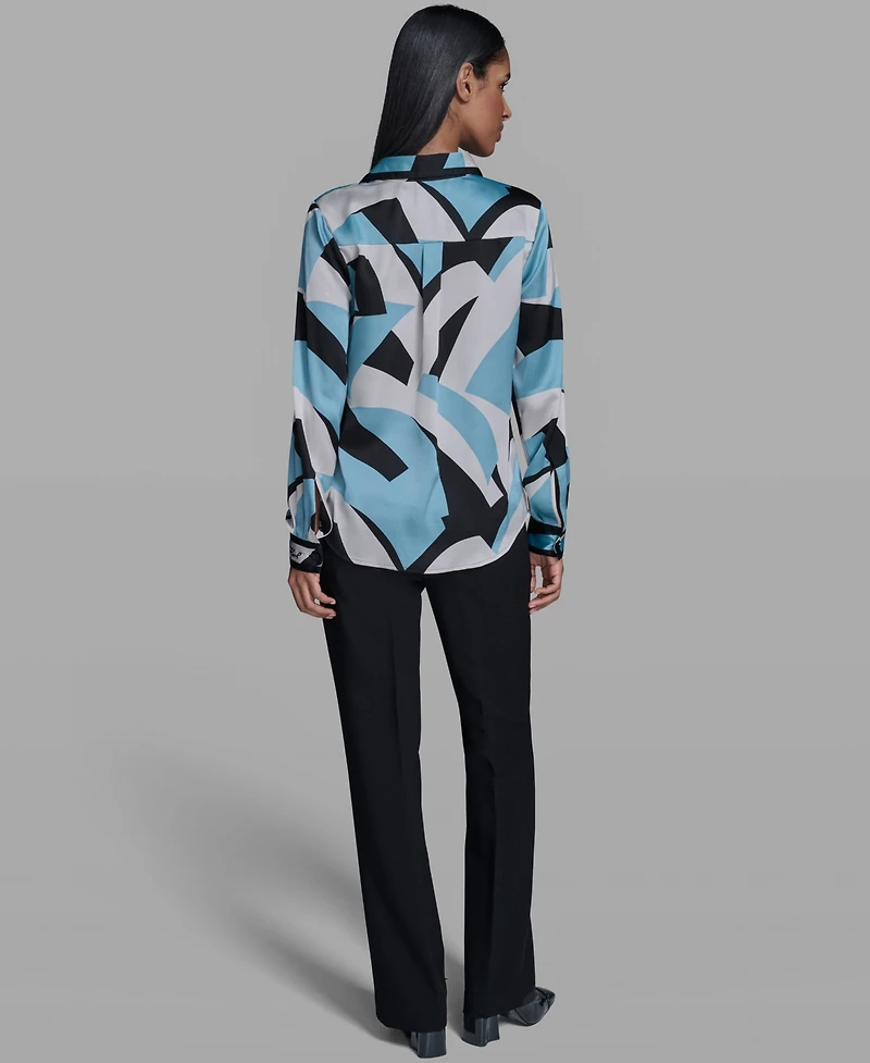 Karl Lagerfeld Paris Women's Collared Button-Down Top