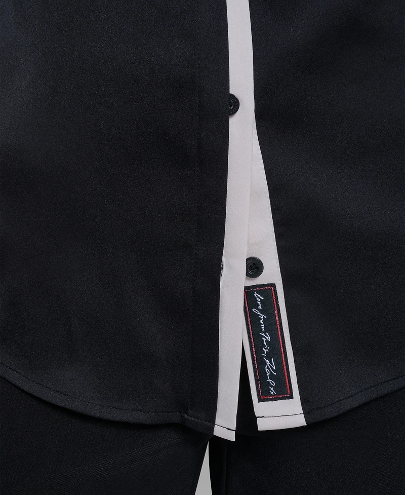 Karl Lagerfeld Paris Women's Collared Long-Sleeve Top