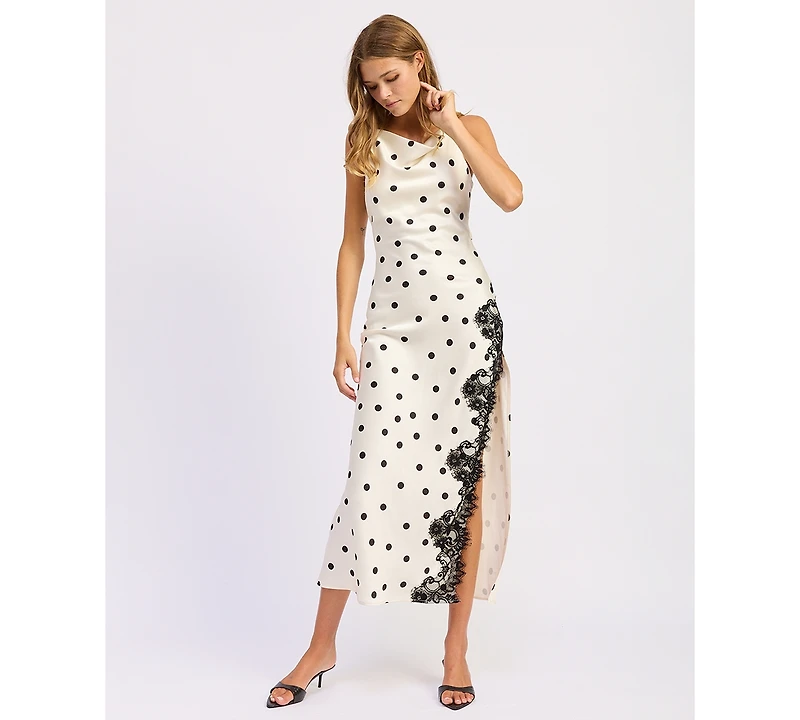 En Saison Women's Abigail Cowl Neck Maxi Slip Dress