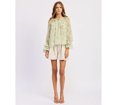 En Saison Women's Paloma Crewneck Blouse