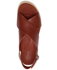 Clarks Women's Diaz Cross Round Toe Wedge Sandals