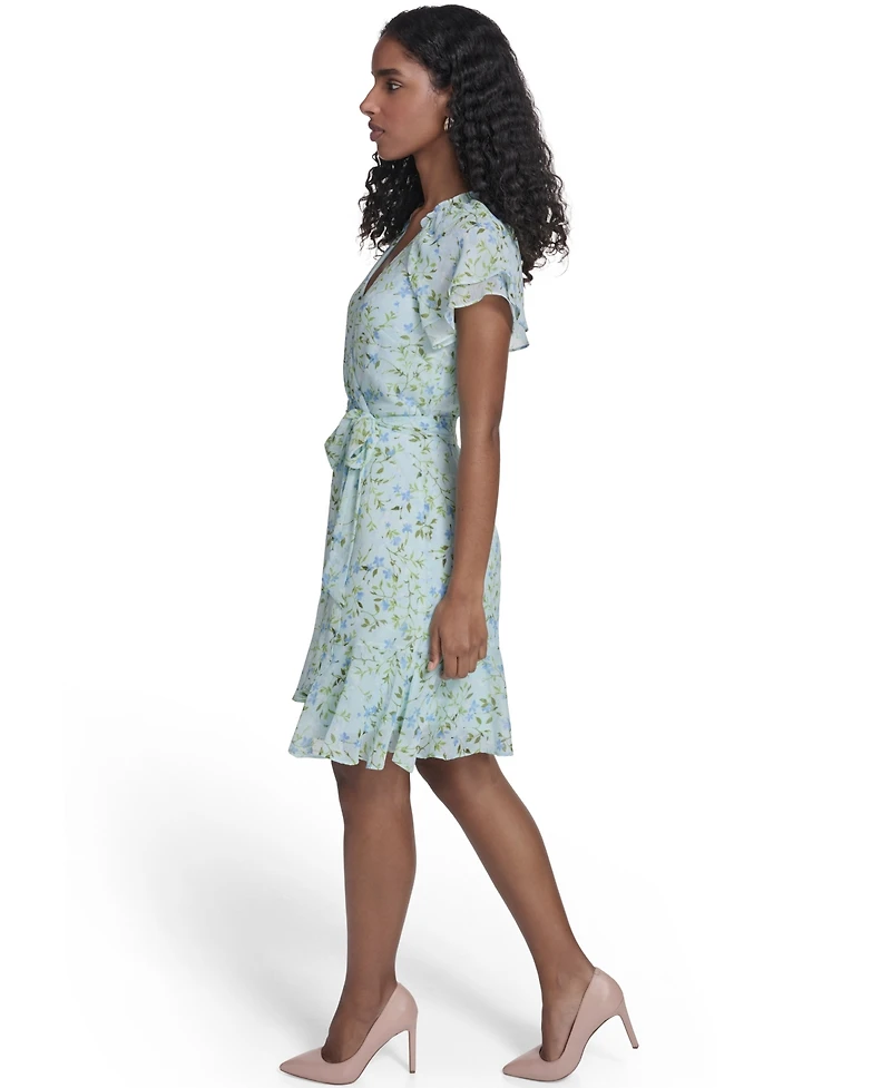 Tommy Hilfiger Women's Flutter-Sleeve Wrap Dress