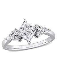 Macy's Moissanite (1-3/8 ct. t.w.) Princess Ring Sterling Silver