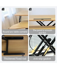 Streamdale Furniture 32" Height Adjustable Sit-Stand Desk Converter for Dual Monitors & Laptop