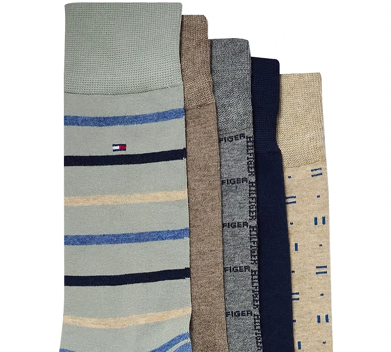Tommy Hilfiger Men's Dress Crew Socks, 5-Pack