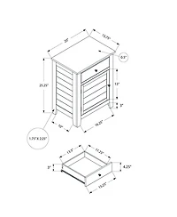 Streamdale Furniture Antique Green Veneer Transitional Nightstand with Storage Drawer
