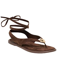 Dolce Vita Women's Judy Lace-Up Ankle Wrap Embellished Flat Sandals