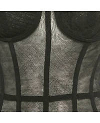 Pre-Owned Dolce & Gabbana Women's Black Stretch Mesh Sheer Corset Top