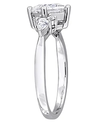 Macy's Moissanite (1-3/8 ct. t.w.) Princess Ring Sterling Silver