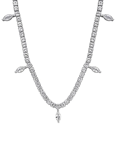 Macy's White Sapphire (11-1/2 ct. t.w.) Charm Necklace in Sterling Silver