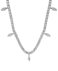Macy's White Sapphire (11-1/2 ct. t.w.) Charm Necklace in Sterling Silver