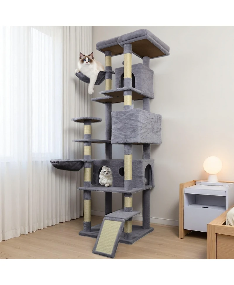 Zeus & Ruta 84.6" Dark Gray Cat Tree Tower