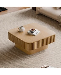 Streamdale Furniture 31.5" Solid Wood Veneered Modern Coffee Table with Storage