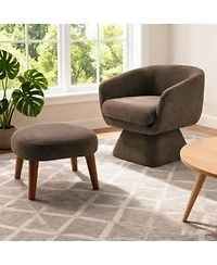 Streamdale Furniture Lazy Chair with Ottoman, Modern Lounge Accent Chair, Upholstered Reading Chair