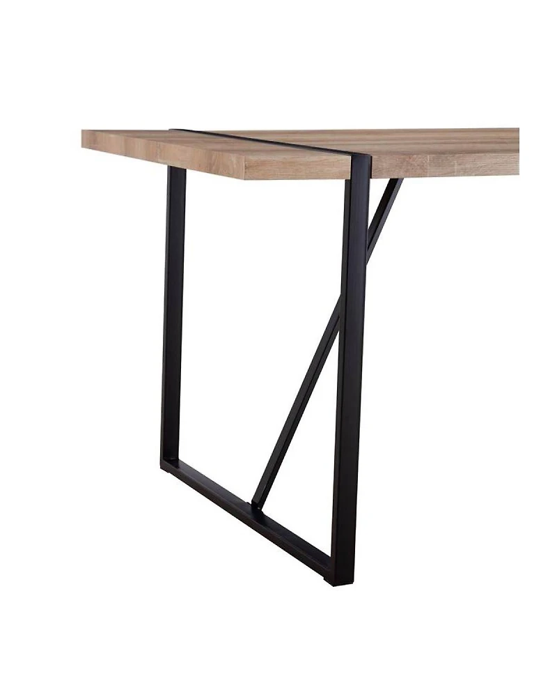 Streamdale Furniture Streamdale 55" Modern Rustic Industrial Dining Table for 4-6, Engineered Wood & Metal Legs