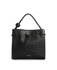 Velez Embossed Leather Bowling Bag