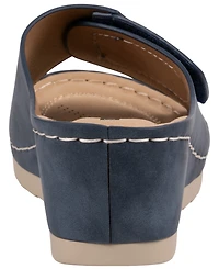 Gc Shoes Women's Savina Embellished Round Toe Wedge Sandals