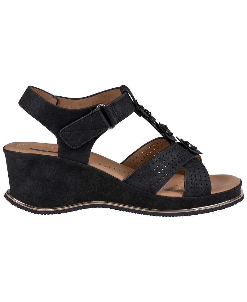 Gc Shoes Women's Miko Floral Round Toe Wedge Sandals