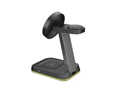 Risokeys 3-in-1 Magnetic Wireless Charger - Desktop Vertical MagSafe Phone Stand Fast Charging for Phone Earphones, Apple Watch