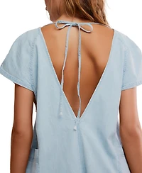Free People Women's Fall V-Neck Denim Romper