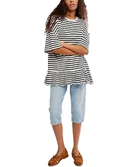 Free People Women's Why Yes Striped Crew Neck Top
