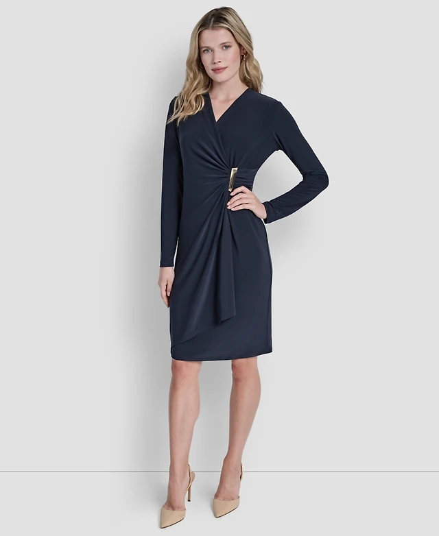 dkny ombre sequin dress Dkny Women's Long Sleeve Ombre Faux Wrap Sequin Dress at CoolSprings  Galleria in Franklin, TN