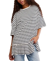 Free People Women's Why Yes Striped Crew Neck Top