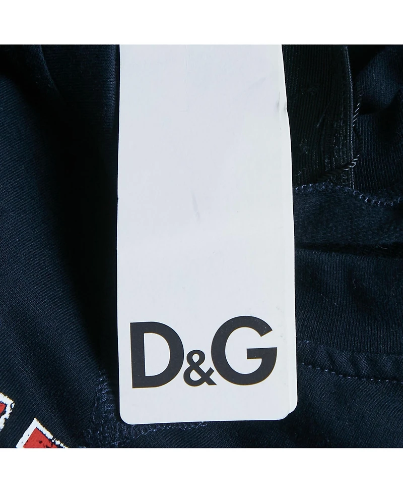 Pre-Owned Dolce & Gabbana Men's Navy Blue Printed French Terry Pullover