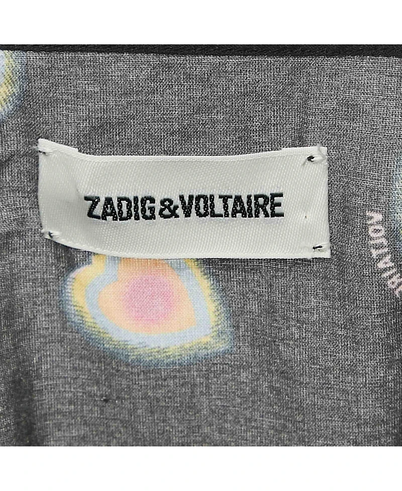 Pre-Owned Zadig & Voltaire Women's Black Call Print Cotton Coeur Playsuit