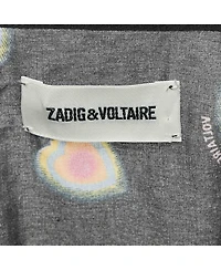 Pre-Owned Zadig & Voltaire Women's Black Call Print Cotton Coeur Playsuit