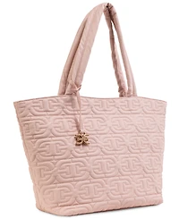 Sam Edelman Ethyl Top Zip East West Quilted Logo Extra Large Tote Bag