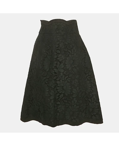 Pre-Owned Dolce & Gabbana Women's Black Lace Midi Skirt