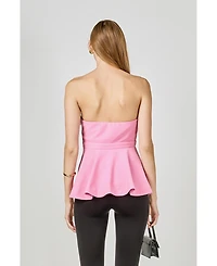 endless rose Women's Strapless Flared Top