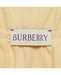 Pre-Owned Burberry Women's Cream Terry Drawstring Wide Leg Pants