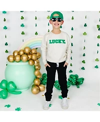 Sweet Wink Big Boys Lucky Varsity Patch St. Patrick's Day Sweatshirt