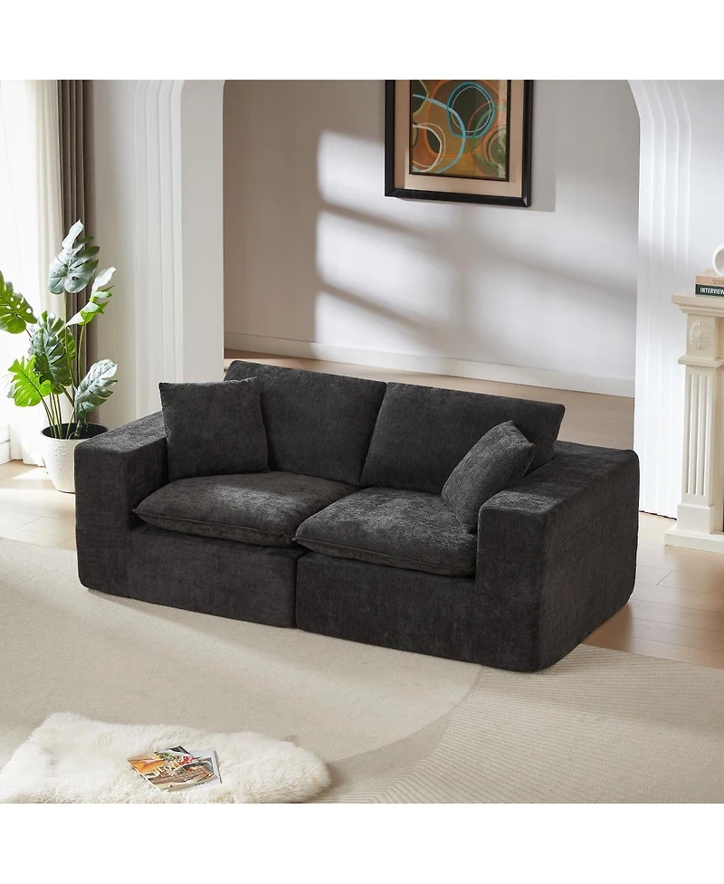 Streamdale Furniture Modern Chenille Cloud Sofa - Freely Combinable, Comfortable Living Room Furniture